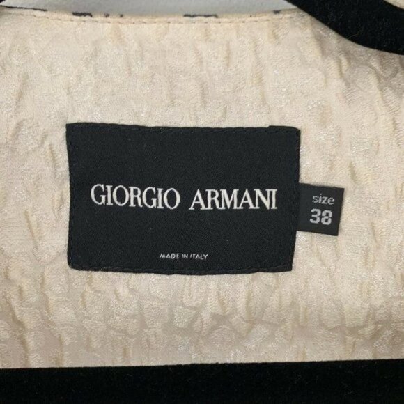 Giorgio Armani Leather Snake Print Cropped Jacket Size 38 Full Zip Silk Italy - Picture 4 of 8